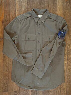 Zadig & Voltaire Sigmund Officer Military Shirt - Khaki Green - EU 40 (US M/L)